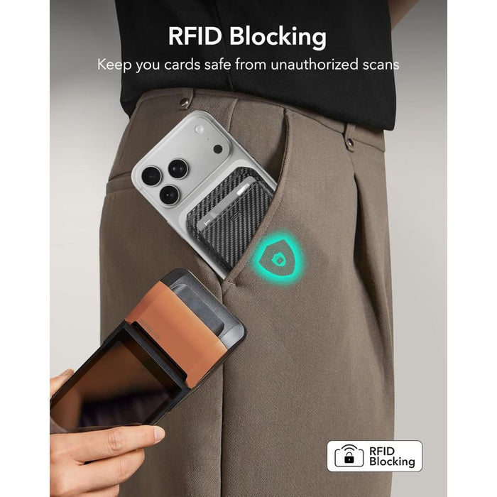 ESR Classic RFID магнитна поставка за портфейл MagSafe за телефон - черна