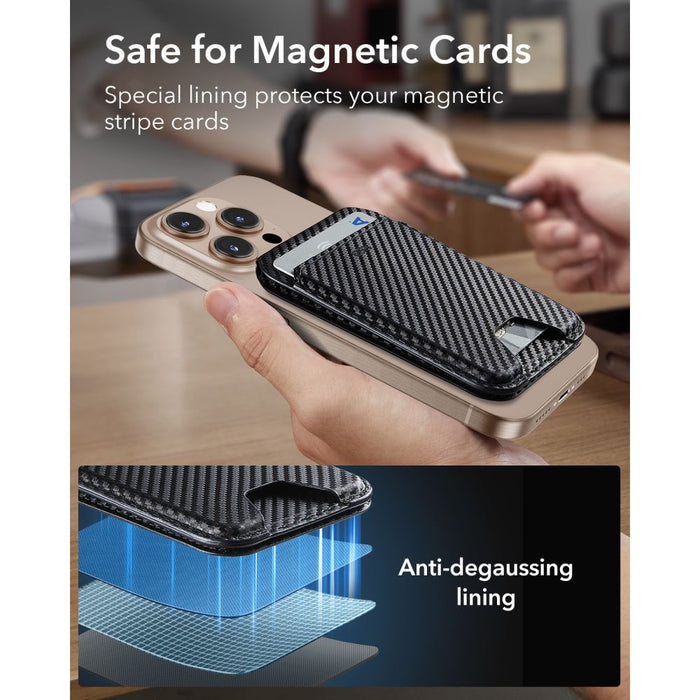 ESR Classic RFID магнитна поставка за портфейл MagSafe за телефон - черна