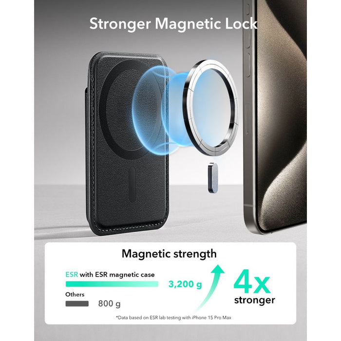 ESR Класически RFID магнитен портфейл MagSafe за телефон - черен