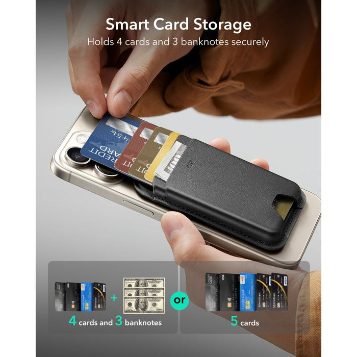 ESR Класически RFID магнитен портфейл MagSafe за телефон - черен