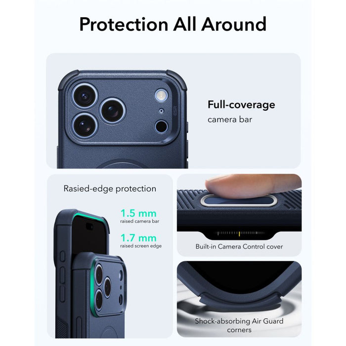 ESR Cyber Tough MagSafe калъф за iPhone 18 Pro Max / 17 Pro Max - тъмносин