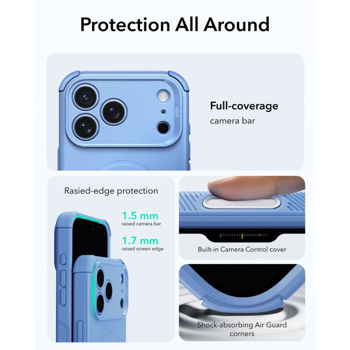 ESR Cyber Tough MagSafe калъф за iPhone 18 Pro Max / 17 Pro Max - светло син