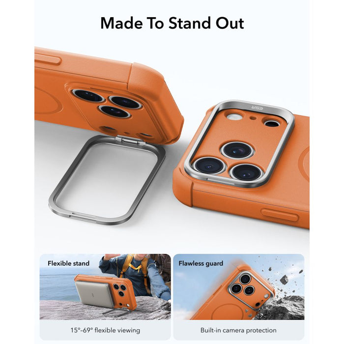 ESR Cyber Tough Kickstand MagSafe калъф за iPhone 18 Pro / 17 Pro - оранжев