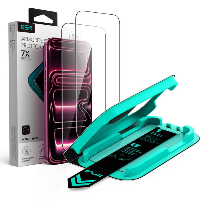 ESR UltraFit Armorite 2-Pack закалено стъкло за iPhone 18 Pro Max / 17 Pro Max - черно
