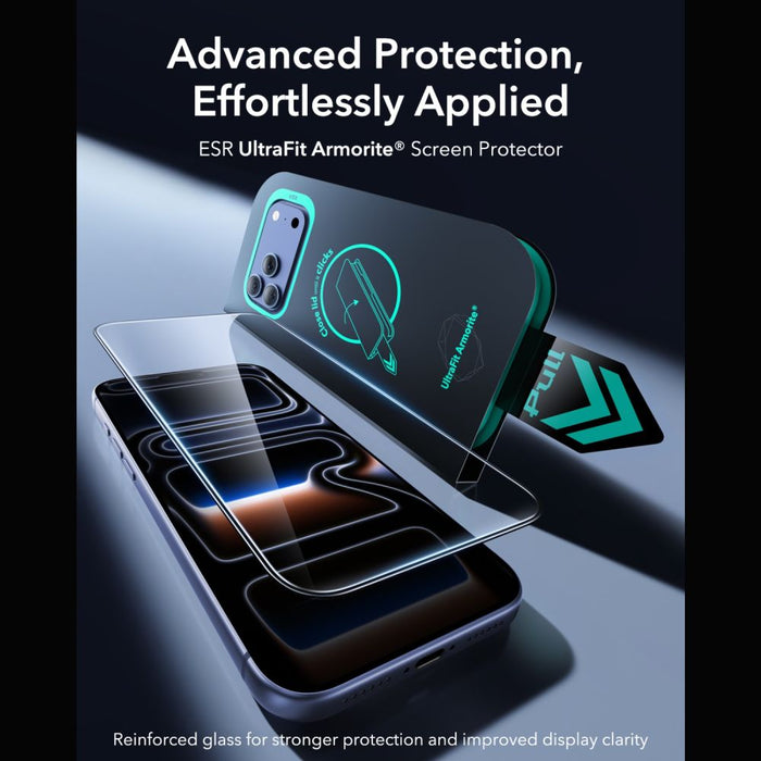 ESR UltraFit Armorite 2-Pack закалено стъкло за iPhone 18 Pro Max / 17 Pro Max - черно
