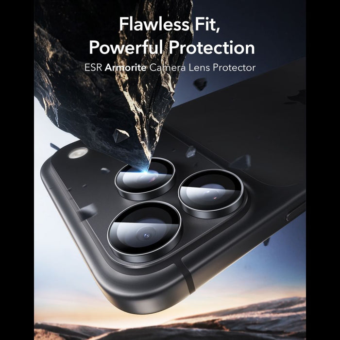 ESR Armorite протектор за камера, комплект от 2 броя, закалено стъкло за iPhone 18 Pro / 18 Pro Max - черен