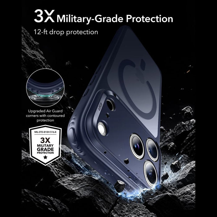 ESR Classic Hybrid MagSafe калъф за iPhone 18 Pro Max / 17 Pro Max - матирано син
