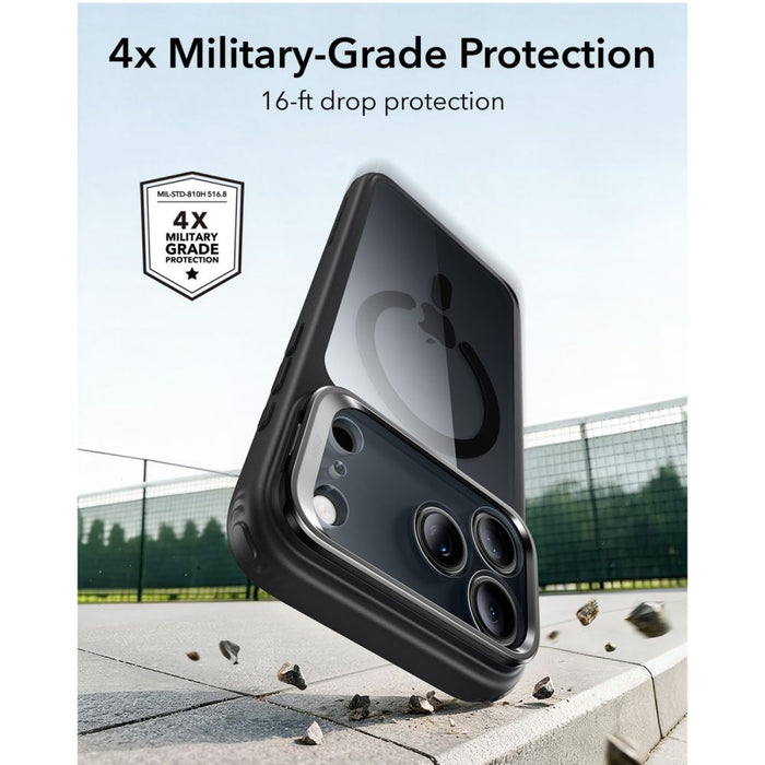 ESR Classic Hybrid MagSafe калъф с поставка за iPhone 18 Pro Max / 17 Pro Max - прозрачен черен