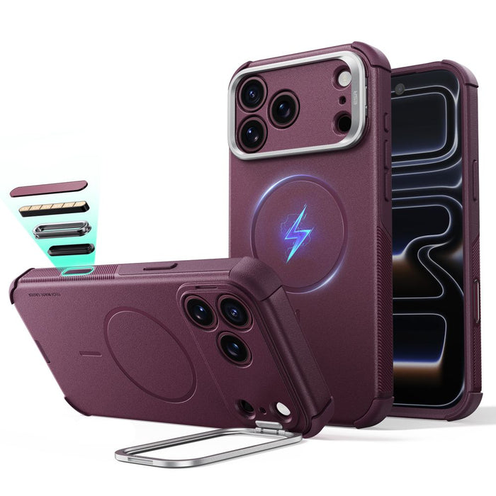 ESR Cyber Tough Kickstand MagSafe калъф за iPhone 18 Pro / 17 Pro - бордо