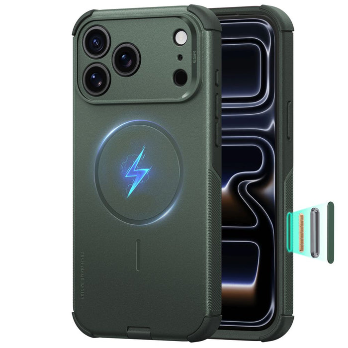 ESR Cyber Tough MagSafe калъф за iPhone 18 Pro / 17 Pro - зелен