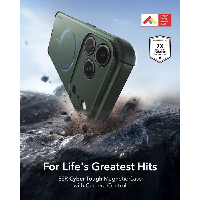 ESR Cyber Tough MagSafe калъф за iPhone 18 Pro / 17 Pro - зелен