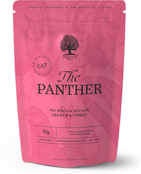 Паучове за котки The panther пилешки филенца с пуешко, 85 g
