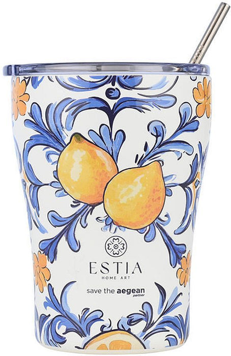 Термочаша със сламка Estia Save the Aegean - Amalfi Coast, 350 ml