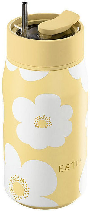 Термочаша със сламка Estia Lens - Yellow Daisy, 360 ml