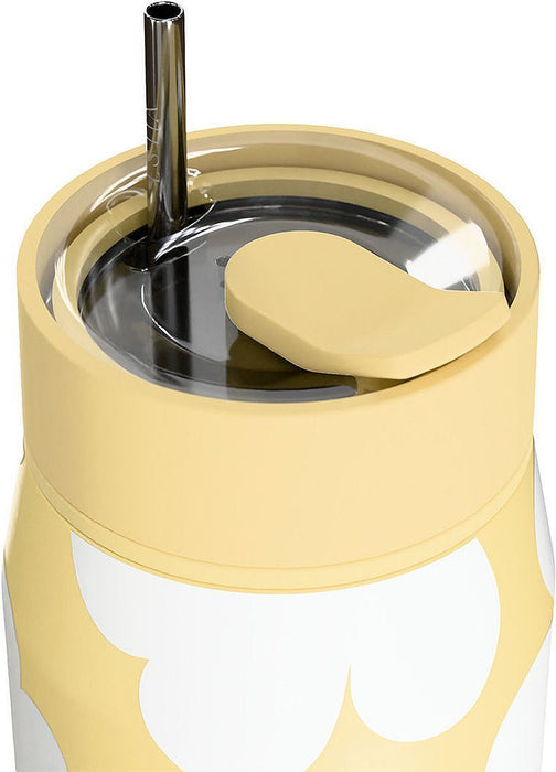 Термочаша със сламка Estia Lens - Yellow Daisy, 360 ml