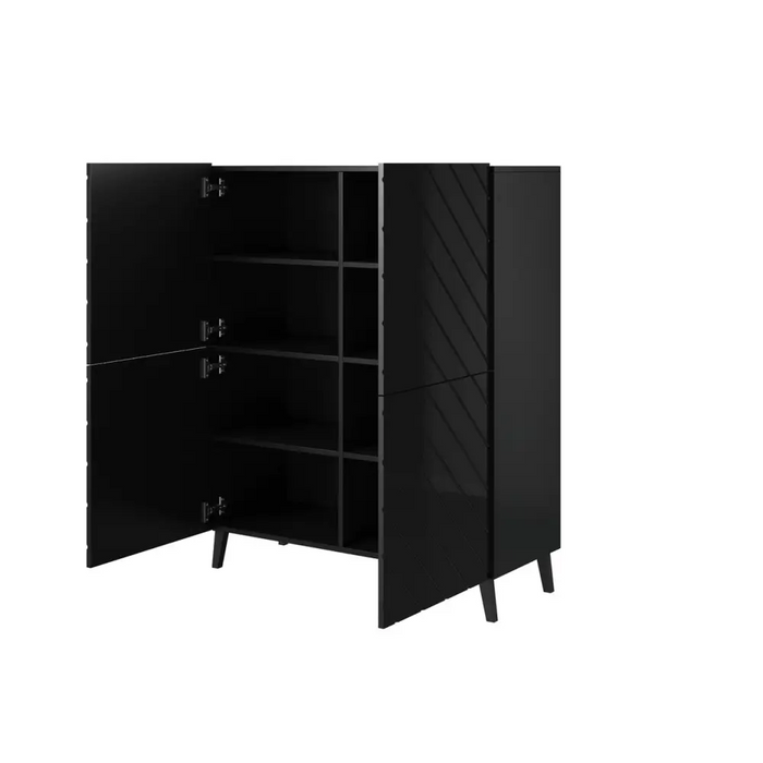 Етажерка ABETO 100,5 x 40 x 121,5 см черен/черен гланц