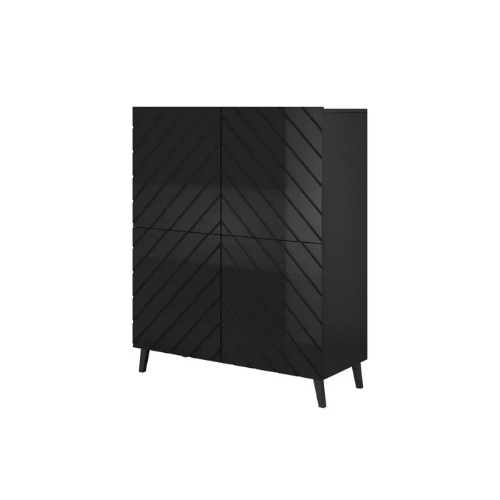 Етажерка ABETO 100,5 x 40 x 121,5 см черен/черен гланц