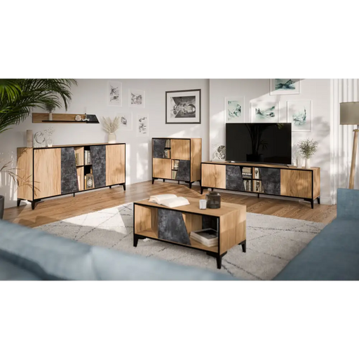 Етажерка Cama OVO 130x20xH15 дъб/бетон