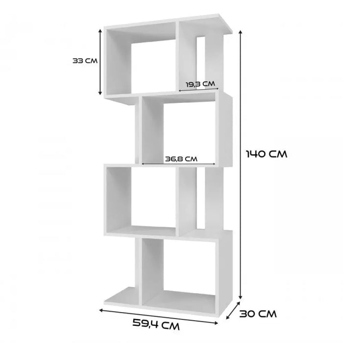 Етажерка FIESTA 4P 59.5x30x140 см бяла