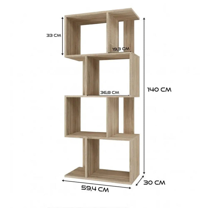 Етажерка FIESTA 4P 59.5x30x140 см дъб сонома