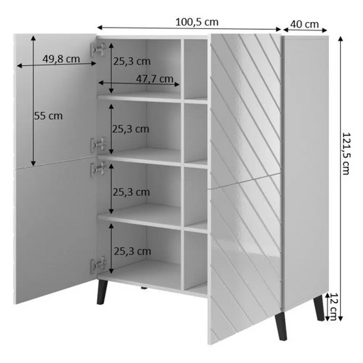 Етажерка ABETO 100,5 x 40 x 121,5 см черен/черен гланц