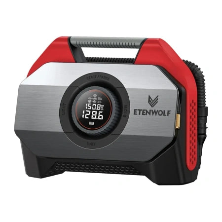 Компресор за автомобил Etenwolf S6, 11.03 бара, 19 200 mAh (червен)