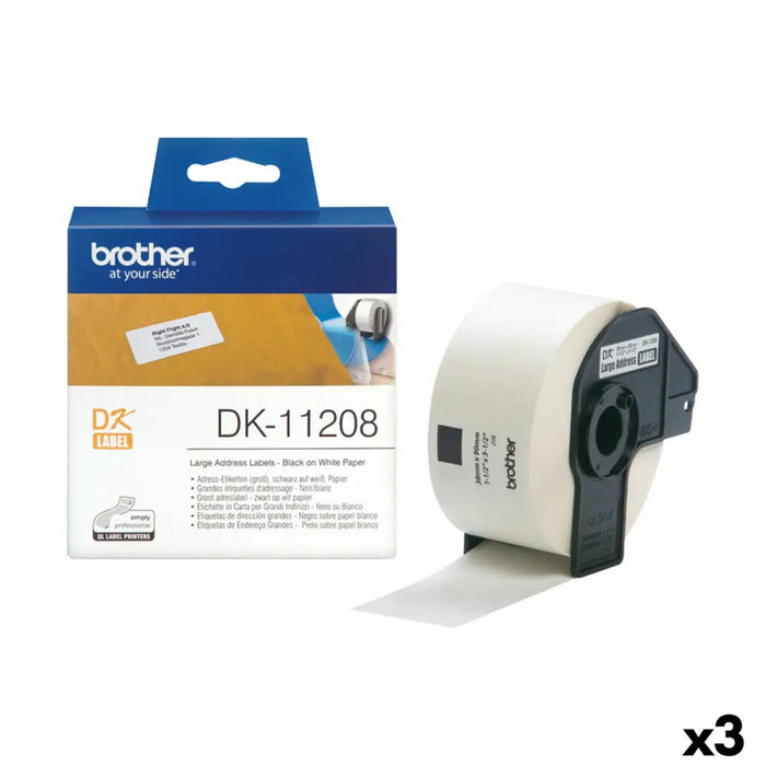 Етикети за принтер Brother DK-11208 Бял/Черен 38 X 90 mm (3