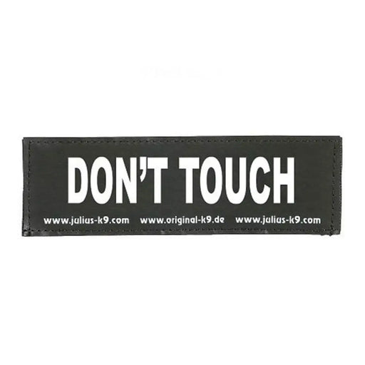 Етикети за сбруя Julius K9 DON’T TOUCH L Бял Черен (2 броя)
