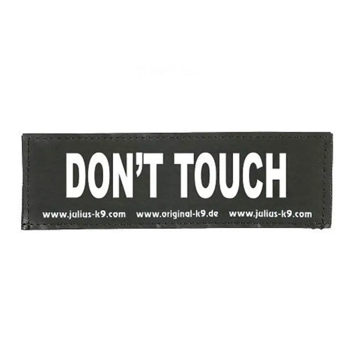 Етикети за сбруя Julius K9 DON’T TOUCH L Бял Черен (2 броя)