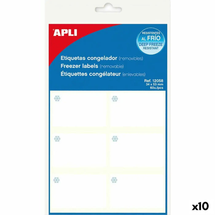 Етикети Apli Бял фризер 10 Листи 34 x 53 mm (10 броя)