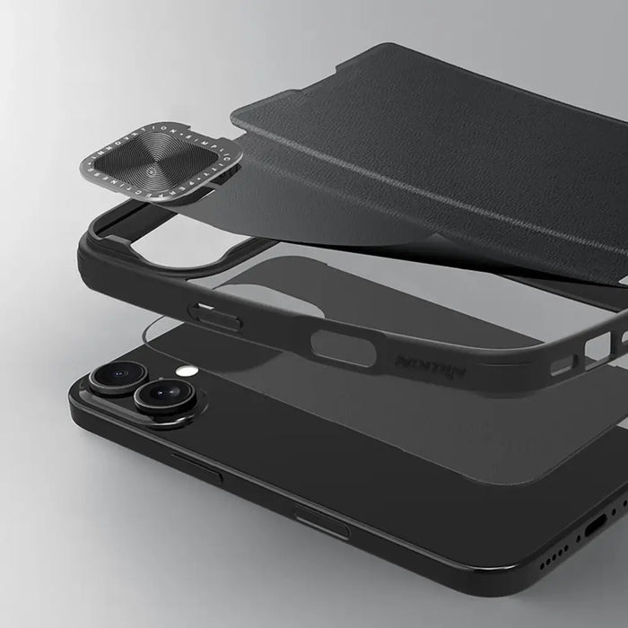 Etui Nillkin Qin Prop кожен iPhone 16 (черен)