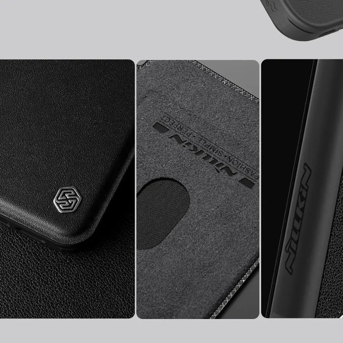 Etui Nillkin Qin Prop кожен iPhone 16 (черен)