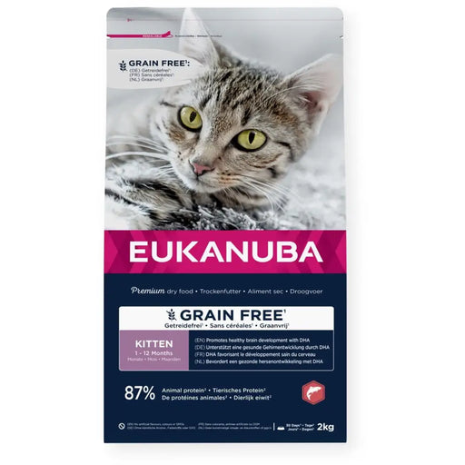 EUKANUBA Grain Free Kitten Salmon - суха храна за котки - 2