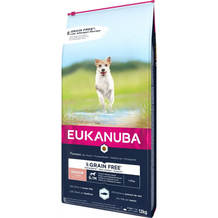 EUKANUBA Grain Free Senior small/medium breed Ocean fish
