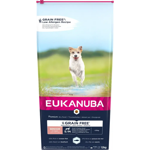EUKANUBA Grain Free Senior small/medium breed Ocean fish