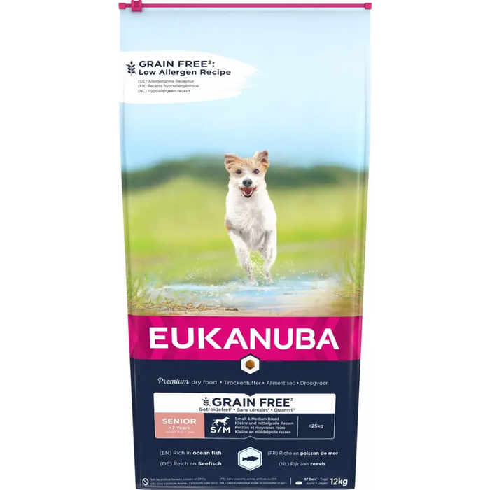EUKANUBA Grain Free Senior small/medium breed Ocean fish