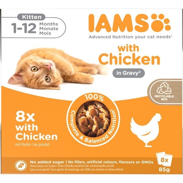 IAMS DELIGHTS Kitten in Gravy кутия – мокра храна за котки – 8x85 г