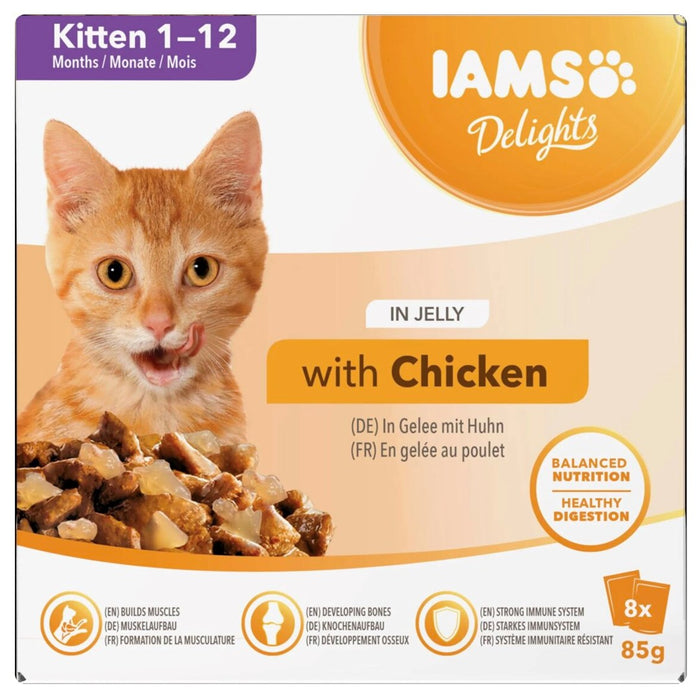 IAMS DELIGHTS Kitten in Jelly box – мокра котешка храна – 8x85 г