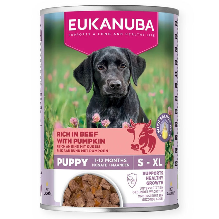 EUKANUBA Life Care Puppy Богата на говеждо месо и тиква - мокра храна за кучета - 400 г