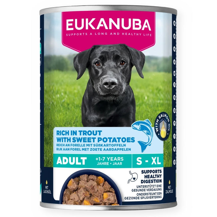 EUKANUBA Life Care Богата на пъстърва и сладки картофи - мокра храна за кучета - 400 г