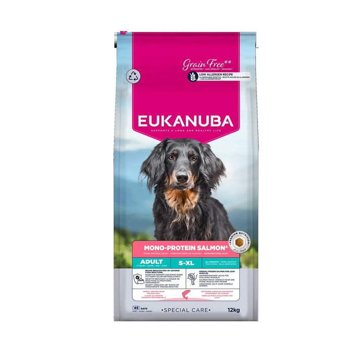 EUKANUBA Special Care Mono-Protein Adult, сьомга – суха храна за кучета – 12 кг