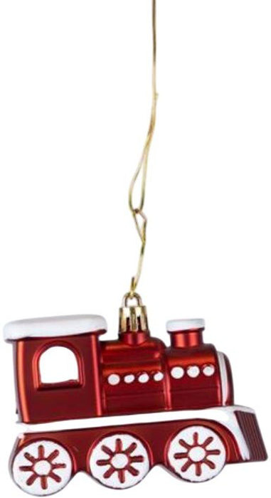 Играчки за елха Eurolamp - Влакчета, 9.5 cm, 2 броя, червено-бели