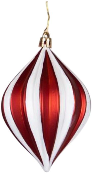 Играчки за елха Eurolamp - 10 cm, 3 броя, червено-бели