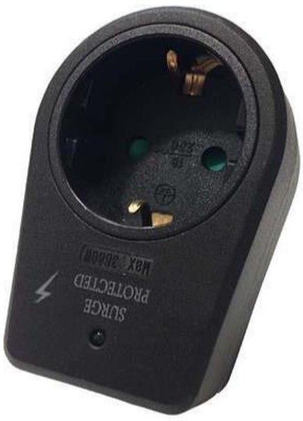 Адаптер EUROLAMP SA - 10386, 1 гнездo, Schuko, черен
