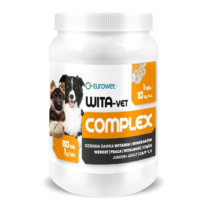 EUROWET Wita-Vet Complex - хранителни добавки за кучета - 80 таблетки