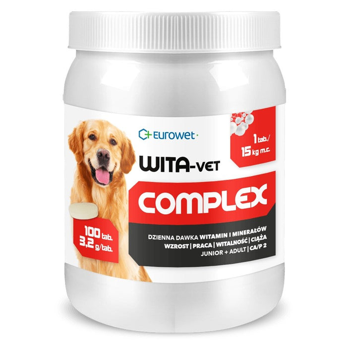 EUROWET Wita-Vet Complex 3,2 г - хранителни добавки за кучета - 100 таблетки