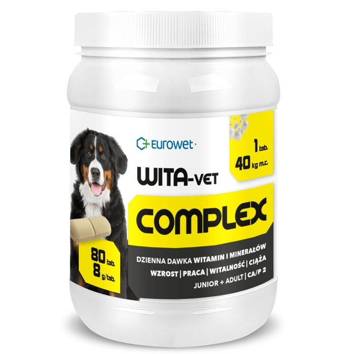 EUROWET Wita-Vet Complex 8g - хранителни добавки за кучета - 80 таблетки