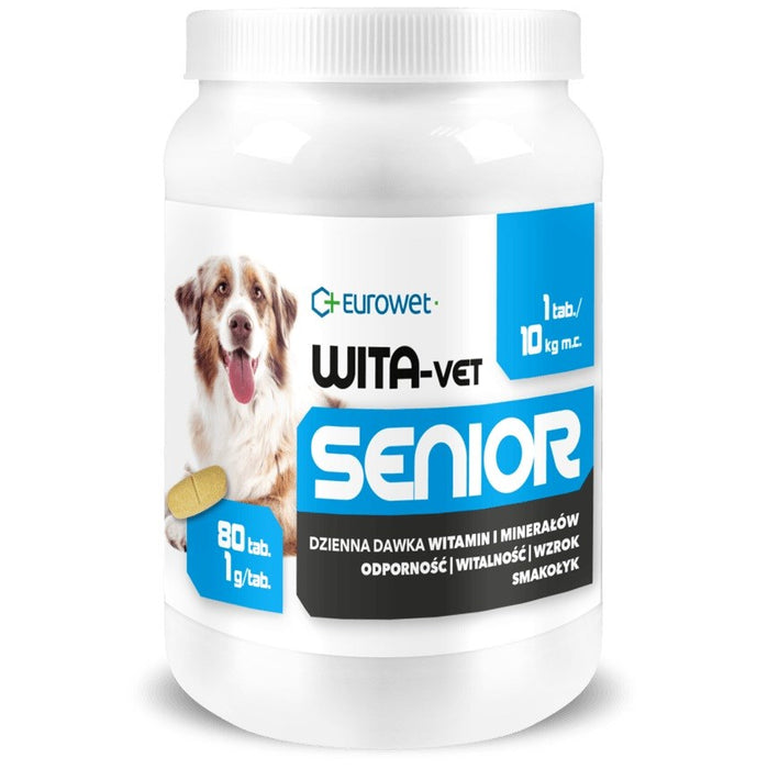 EUROWET Wita-Vet Senior - хранителни добавки за кучета - 80 таблетки