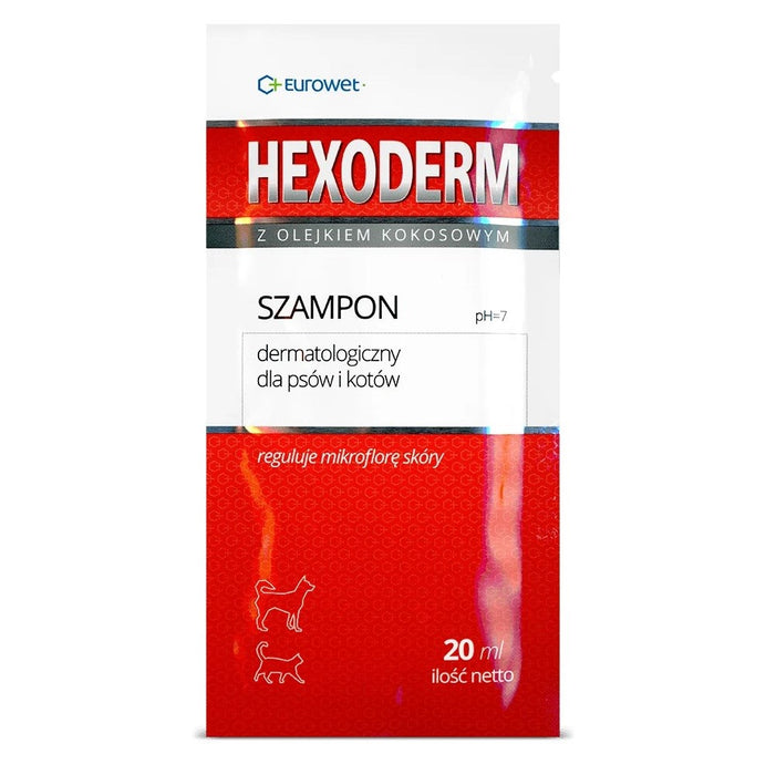 EUROWET Hexoderm - шампоан за кучета и котки - 20x20ml