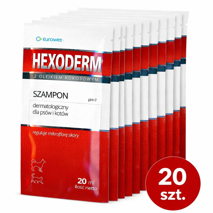 EUROWET Hexoderm - шампоан за кучета и котки - 20x20ml